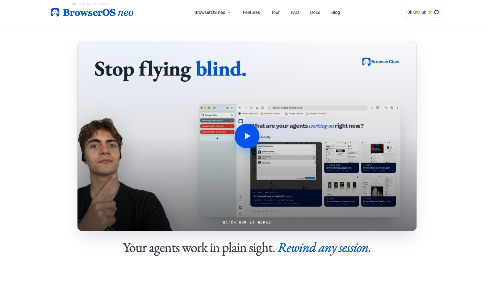 BrowserOS neo screenshot