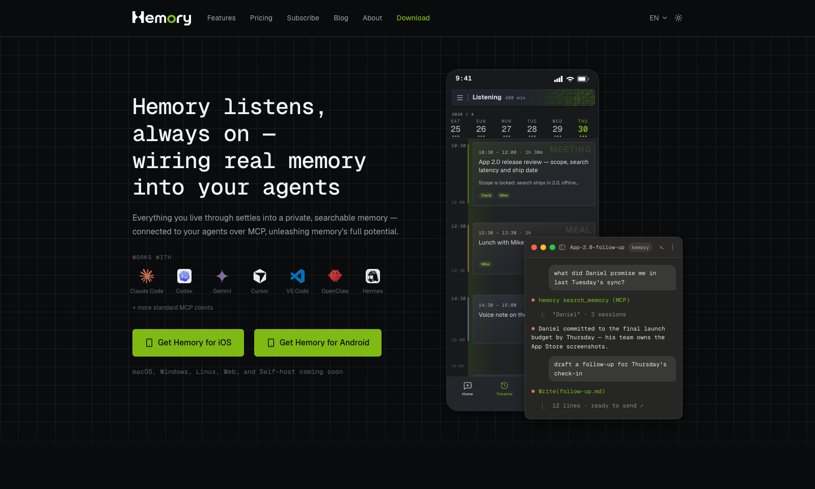 Hemory screenshot