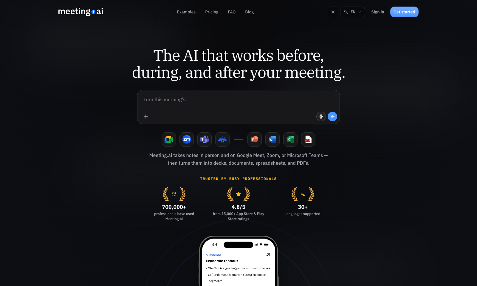 Meeting.ai screenshot