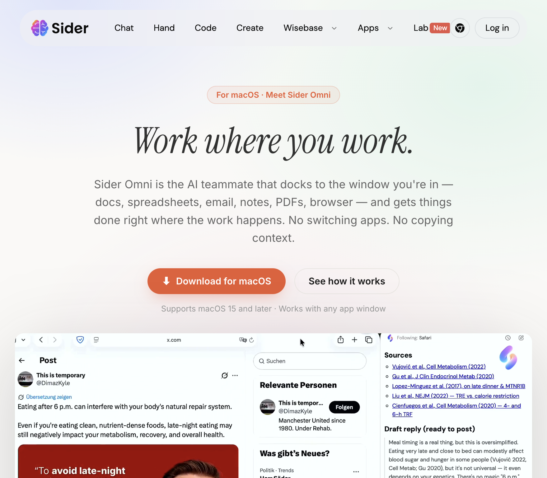 Sider Omni screenshot